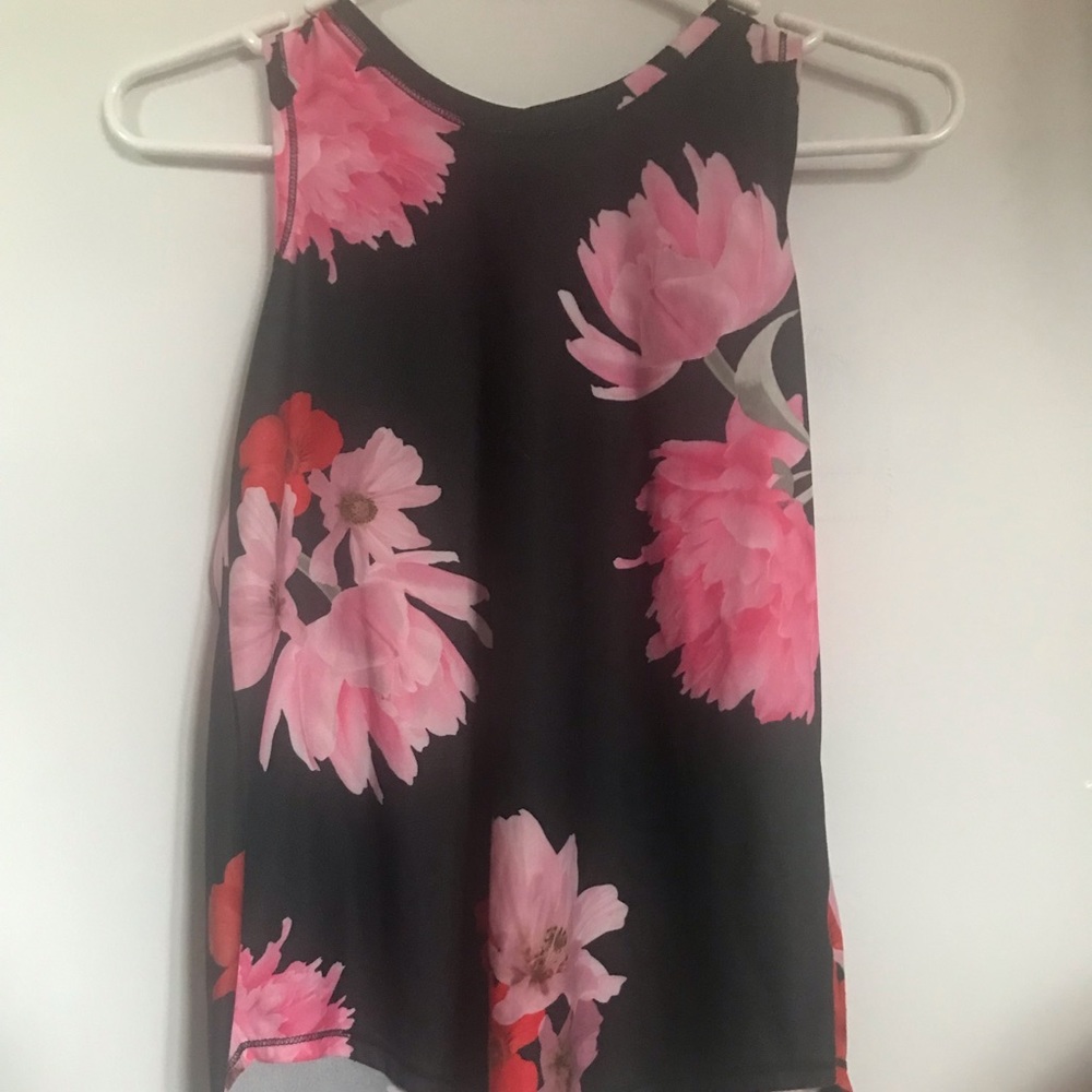 black cami with flowers